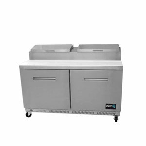 MESA REFRIGERADA DE PREPARACION PIZZAS 8 INSERT. GN-1/4 DE 4" DE PROFUND. TABLA DE CORTE REVERS. DE 18" EN NYLAMID. APTP-60 HC