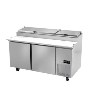 MESA REFRIGERADA DE PREPARACION PIZZAS 9 INSERT. GN-1/3 DE 6" DE PROFUND. TABLA DE CORTE REVERS. DE 19" EN NYLAMID. APTP-67 HC