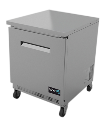 MESA REFRIGERADA BAJO MOSTRADOR 1 PUERTA SOLIDA. RESPALDO/LAMBRIN OPCIONAL CON COSTO. AUTR-27 HC