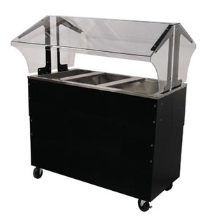 Mesa buffet fría portátil con hielo para 3 insertos con base cerrada