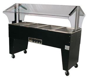 Mesa buffet caliente portátil eléctrica para 4 insertos 120V con base abierta