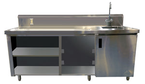 Mesa para bebidas 144 pulg lado derecho con llave acero inoxidable 304 calibre 14