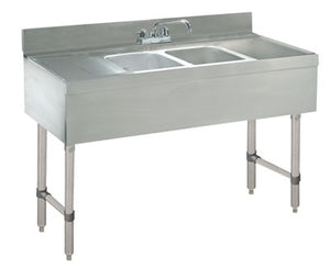 Unidad de tarja bajo barra 48 x 21 x 33 pulg lado izquierdo lado derecho acero inoxidable calibre 20