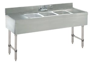 Unidad de tarja bajo barra 60 x 21 x 33 pulg lado izquierdo lado derecho acero inoxidable calibre 20