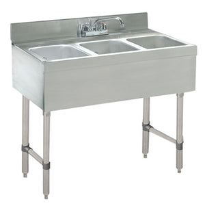 Unidad de tarja bajo barra 36 x 21 x 33 pulg acero inoxidable calibre 20