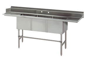 Mesa para lavavajillas con tarja de 3 compartimentos línea Special Value 83 pulg lado izquierdo