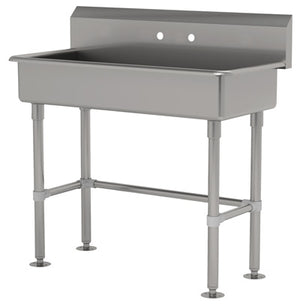 Tarja de servicio con patas 40 pulg ancho x 19-3/4 pulg fondo x 42-1/2 pulg alto acero inoxidable 304 calibre 16