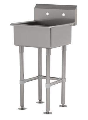 Tarja de servicio con patas 20 pulg ancho x 19-1/2 pulg fondo x 10 pulg profundidad acero inoxidable calibre 16