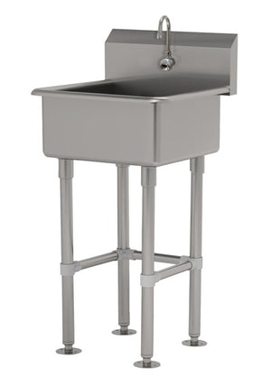 Tarja de servicio con patas 28 pulg ancho x 19-1/2 pulg fondo x 12 pulg profundidad acero inoxidable calibre 16 con llave electrónica