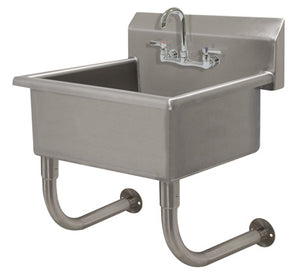 Tarja de servicio a muro 20 pulg ancho x 19-1/2 pulg fondo x 10 pulg profundidad acero inoxidable calibre 16 con llave