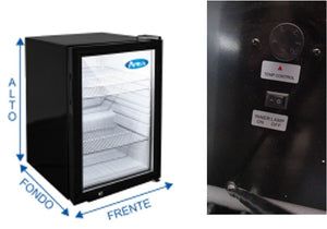 FRIGOBAR CON PUERTA DE CRISTAL