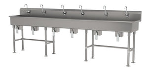 Lavamanos multiestación con válvula de rodilla 120 x 19-1/2 x 42-1/2 pulg