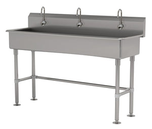 Lavamanos multiestación con llave electrónica 60 x 19-1/2 x 42-1/2 pulg