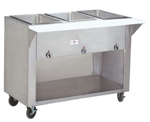 Mesa caliente eléctrica de 3 pozos 47-1/8 x 30-5/8 x 34-1/8 pulg