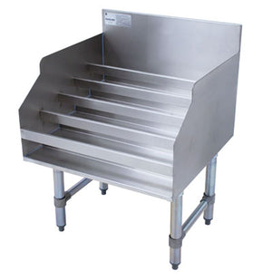 Exhibidor de botellas bajo barra de acero inoxidable 18 x 23 x 33 pulg