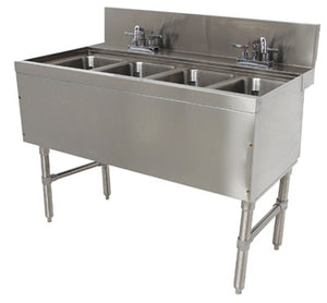 Tarja bajo barra Prestige de 4 tinas 48 x 25 x 36 pulg