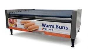 Roller grill serie PRO con gabinete para panecillos cromado inclinado 351/2 x 191/4 x 14 pulg SKU 8750BWC-SLT