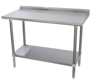 Mesa de trabajo Special Value acero inoxidable 430 48 x 24 pulg con respaldo bajo