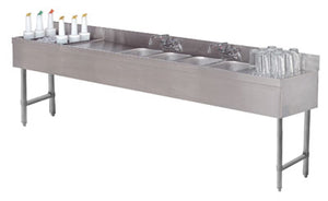 Estación combinada bajo barra 96 x 18 x 33 pulg lado izquierdo