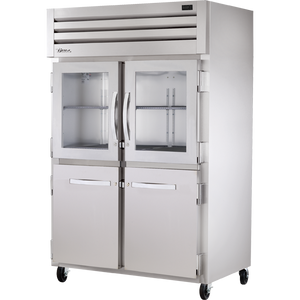 Refrigerador vertical de 52-5/8", 2 puertas frontales y 2 traseras, puertas combinadas, medias puertas, batientes