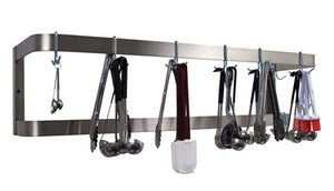 Rack para ollas a muro 72 x 12 pulg acero inoxidable