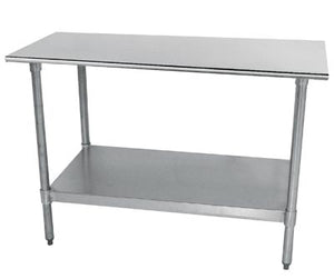 Mesa de trabajo Special Value de acero inoxidable 430 calibre 18 60 x 30 pulg con borde redondeado