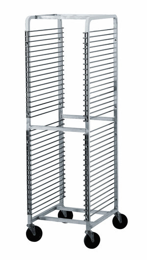 Rack para charolas cromado de 36 niveles carga frontal 20-1/4 x 25 x 70-1/4 pulg
