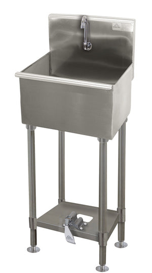 Tarja de servicio 22 pulg acero inoxidable 304 calibre 16 con válvula de pie