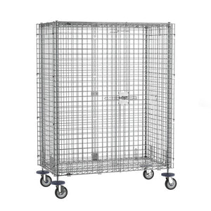 Metro qwikSLOT Mobile Security Shelving Unit, cromado