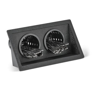 Organizador 2-compartimento flush-mount cubiertos con removible negro perforado cilindros