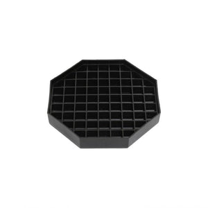 Charola escurridora de plástico 6", negra, paquete de 4 piezas
