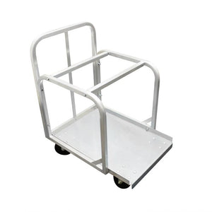 Carro para charolas enteras de aluminio con 4 ruedas giratorias de 5"