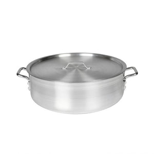 Budinera de aluminio 40 qt con tapa acabado espejo
