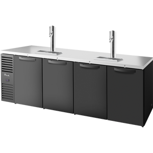 Refrigerador para bar de una zona de 108", 4 puertas, puertas sólidas, exterior negro