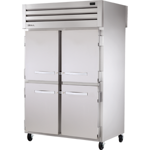 Gabinete calorífico de doble acceso de 52-5/8", 4 puertas frontales y 4 traseras, puertas sólidas, medias puertas, batientes