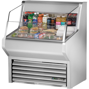 Exhibidor refrigerado de cortina de aire de 36-1/8", 3 repisas, acero inoxidable