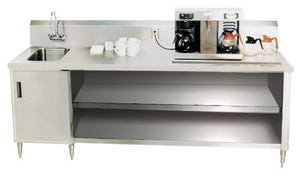 Mesa para bebidas 108 pulg lado izquierdo con llave acero inoxidable 304 calibre 14