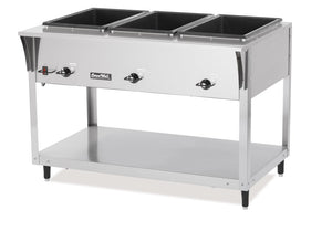 208- to 240 V 1800- to 2400 W 3-pozo Servewell® SL streamlined acero inoxidable caliente-alimentos mesa