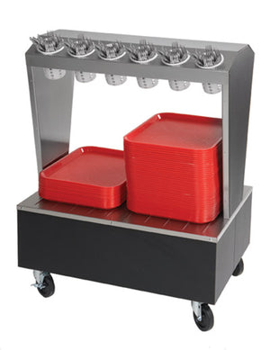 Silverware Stand 31.875 pulg con ruedas acero inoxidable