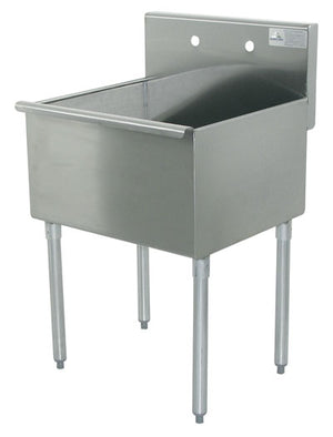 Tarja de fregado esquinas cuadradas de 1 compartimento con tina 21 x 36 pulg acero inoxidable 430 calibre 16