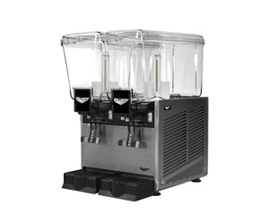 Dispensador refrigerado de bebidas con 2 3.17 gal bowls y stirring paddle circulation