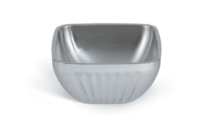 Bowl de servicio de acero inoxidable de doble pared 1 4/5 qt cuadrado acanalado