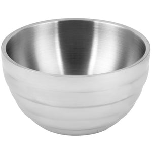 Bowl de servicio de acero inoxidable de doble pared 3/4 qt redondo con patrón panal