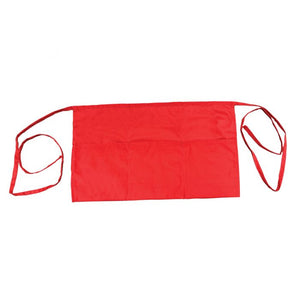 Mandil de cintura Chef Regalia de 3 bolsas, rojo, 13" x 22"