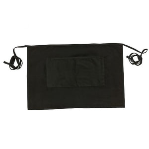 Mandil bistro medio Chef Regalia de 2 bolsas, negro, 19" x 28"