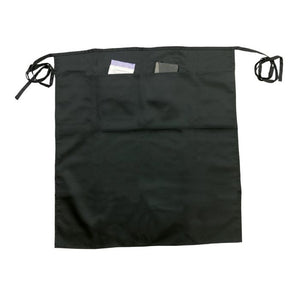 Mandil bistro largo Chef Regalia de 2 bolsas, negro, 31" x 28"