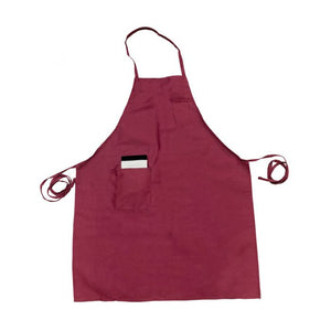 Mandil peto largo Chef Regalia con bolsa, vino, 33" x 26"