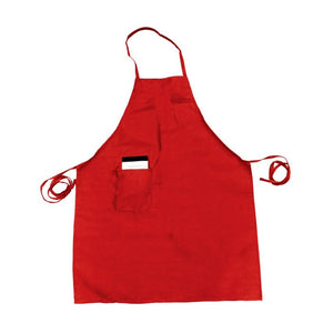 Mandil peto largo Chef Regalia con bolsa, rojo, 33" x 26"