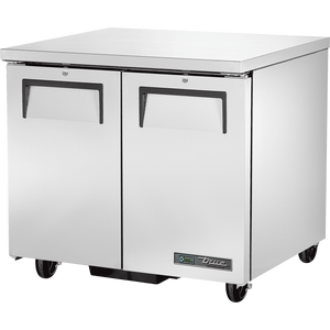 Refrigerador bajo mostrador de 36-3/8", 2 puertas, puertas sólidas, batientes, 4 repisas