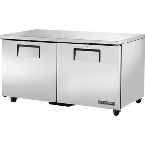 Congelador bajo mostrador de 60-3/8", 2 puertas, puertas sólidas, batientes, 4 repisas